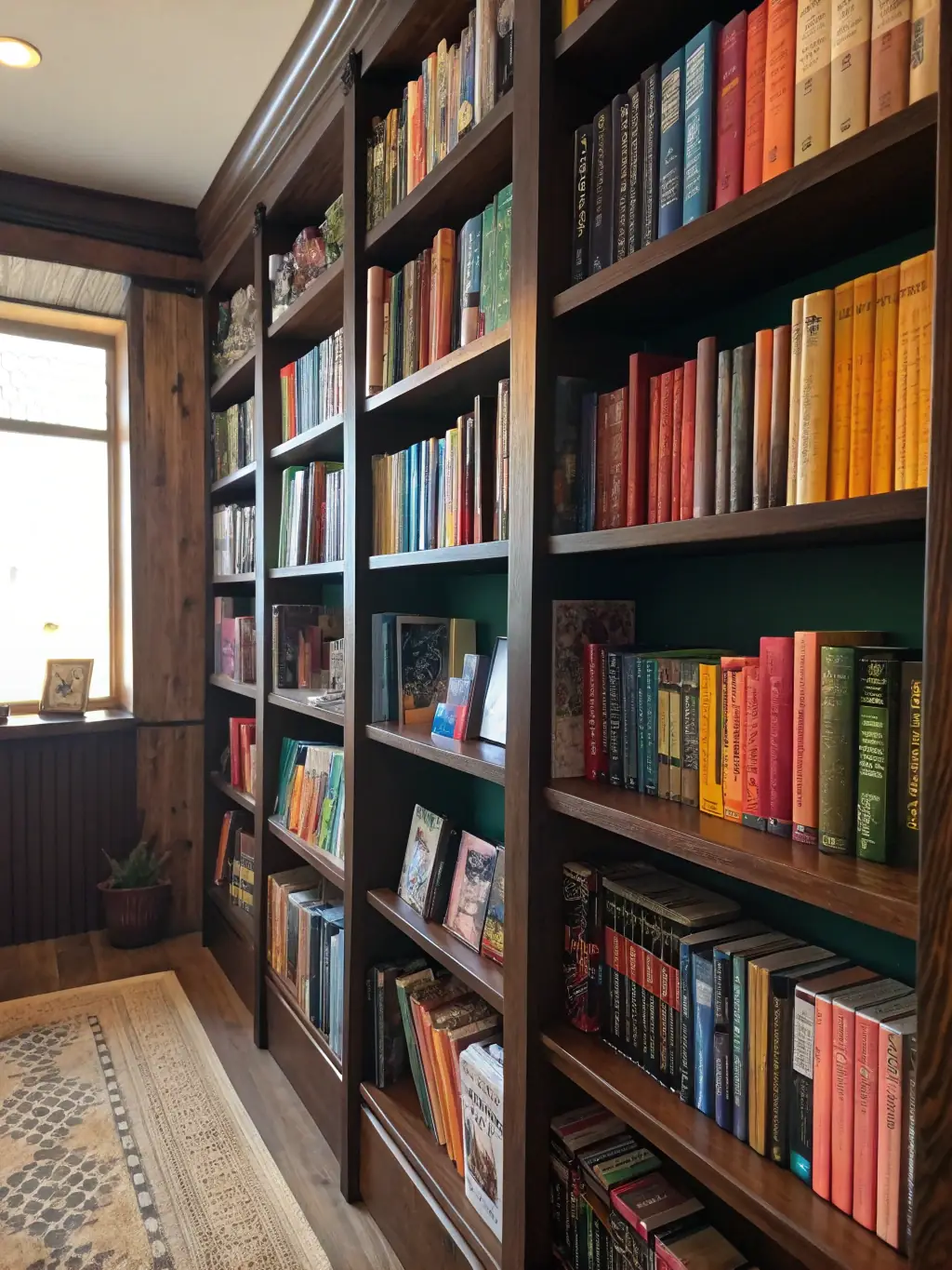 A digital bookshelf displaying book covers, purchase options, and reviews for Phare.